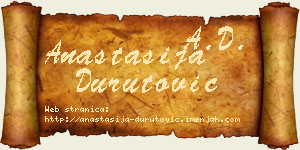 Anastasija Durutović vizit kartica